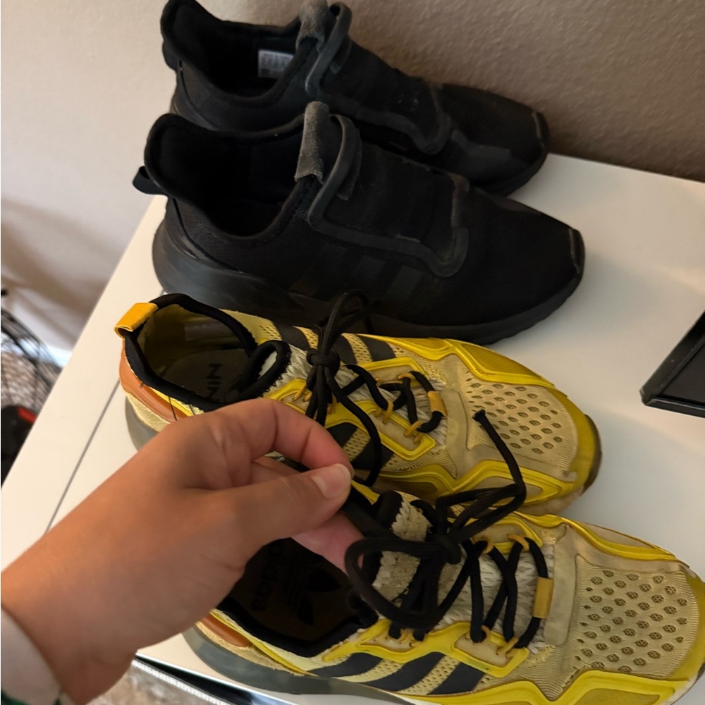 Adidas Black and Yellow Sneakers